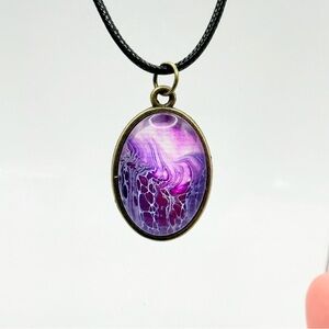 Artistic Purple Pendant Necklace